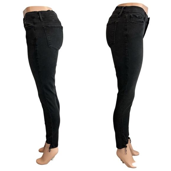 Frame Black Le Skinny de Jeanne Freyed Step Hem Stretch Jeans SZ 29 $228 - Picture 4 of 10
